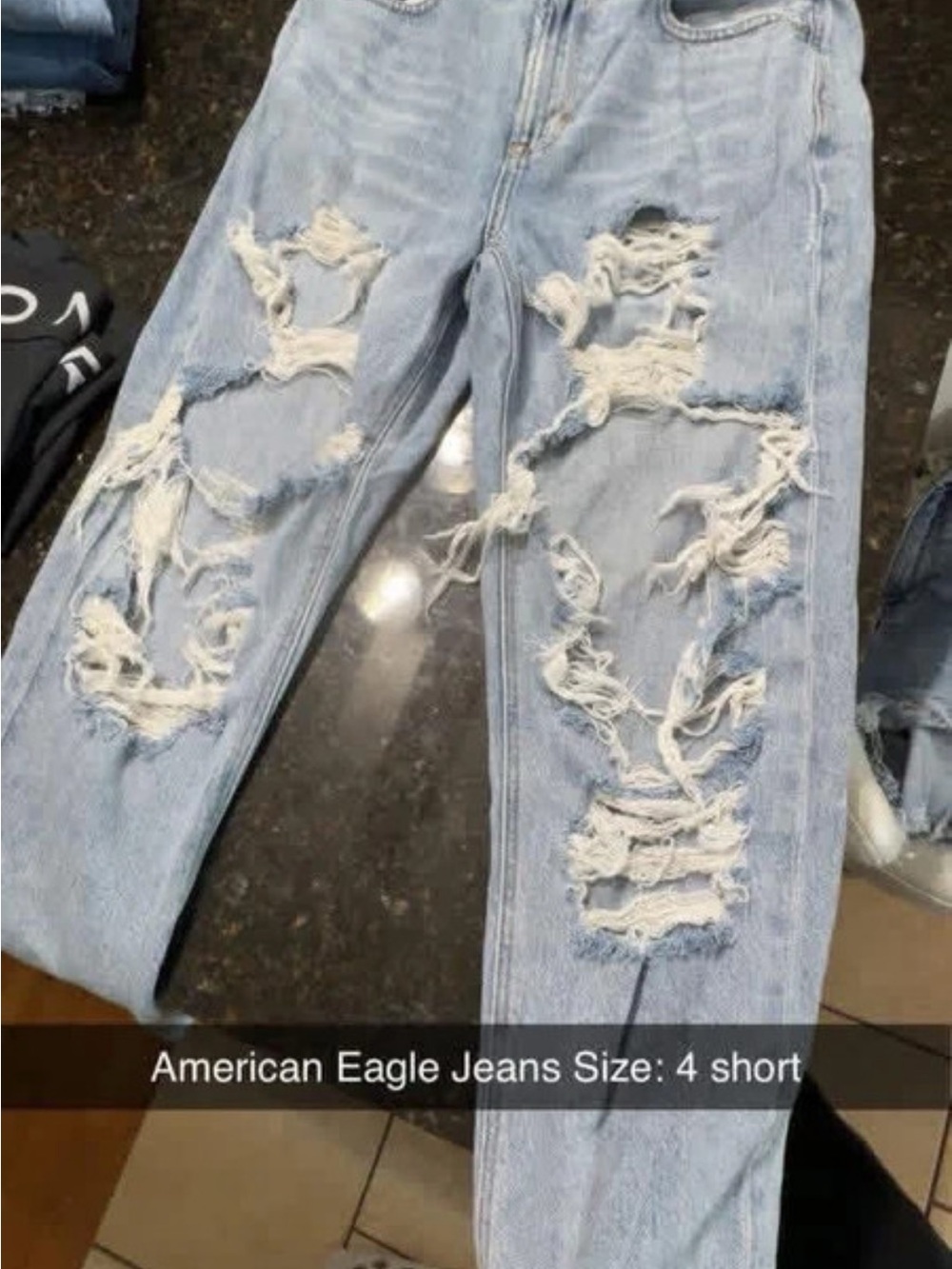 American Eagle Outfitters Light Wash Ripped Boyfriend Jeans